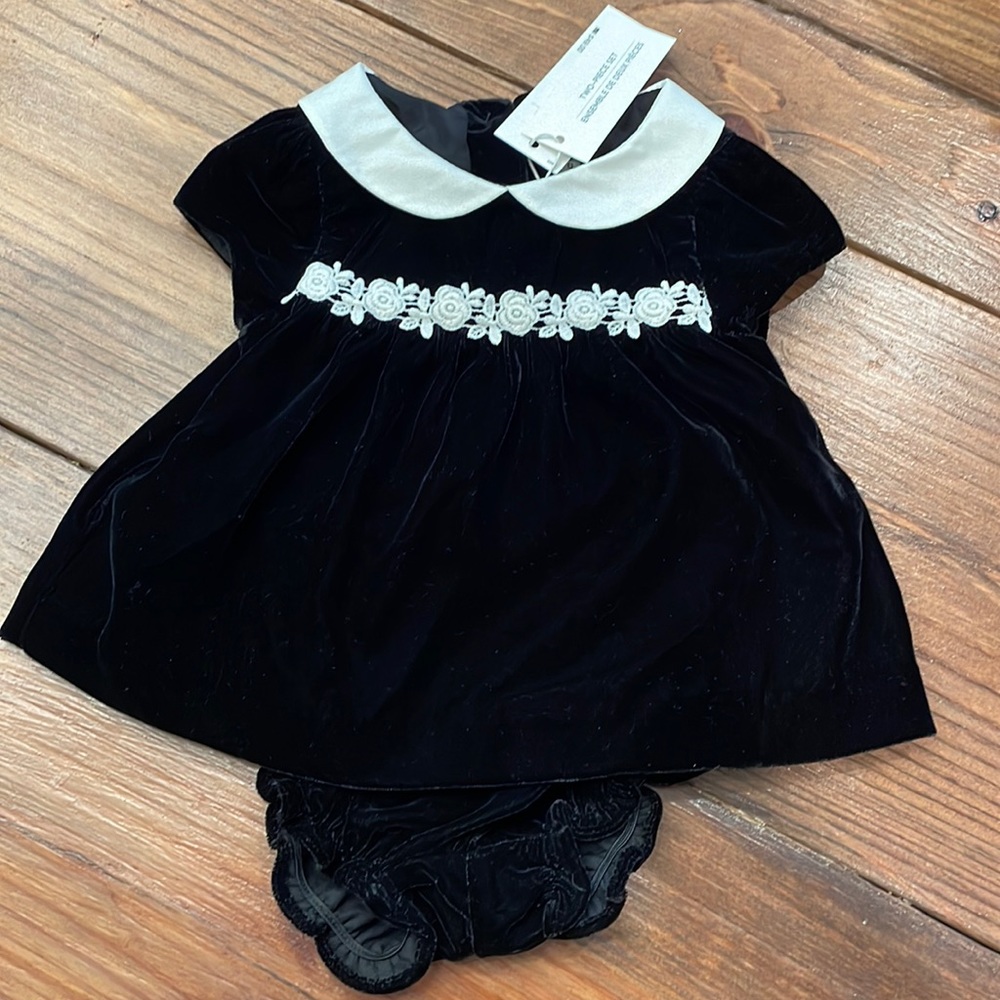 Janie and Jack black velvety dress